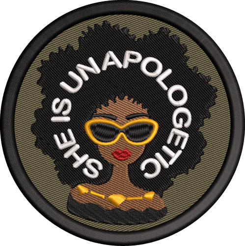 SHE IS UNAPOLOGETIC Patch Full Fill Large » AFROCENTRIC EMBROIDERY DESIGNS  AND CLOTHING AFROCENTRIC EMBROIDERY DESIGNS
